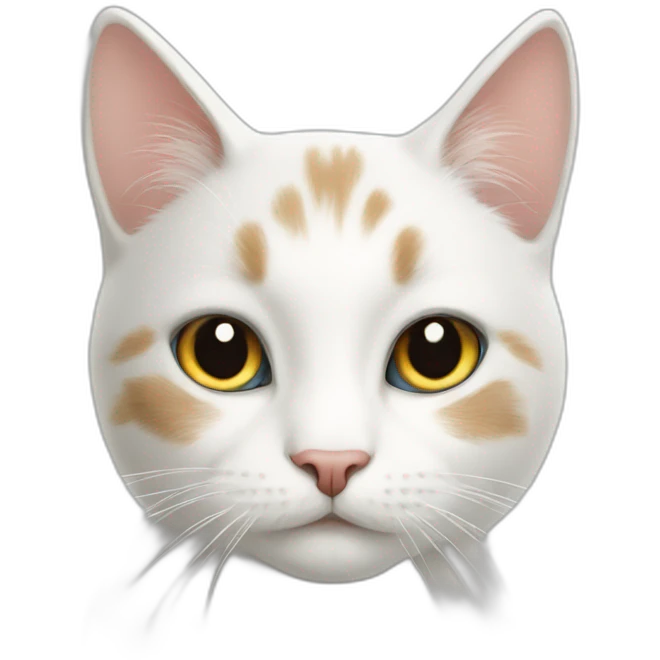 White cat with hors emoji