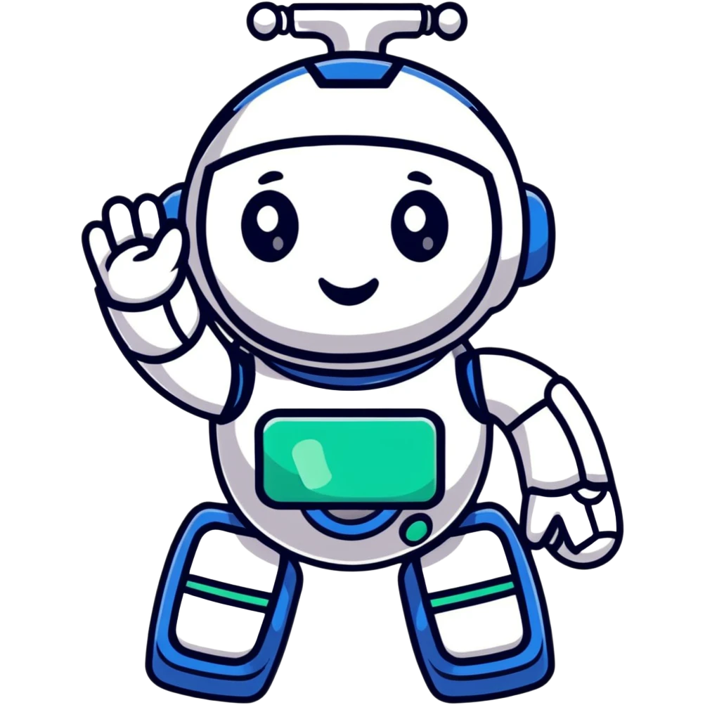 cute robot assistant with helpful pose emoji