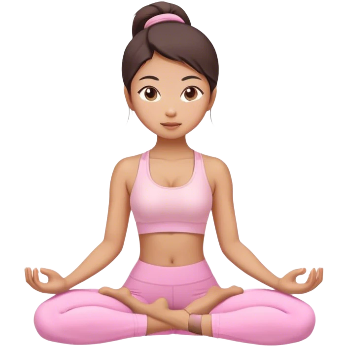 asian yoga girl light pink clothes  emoji