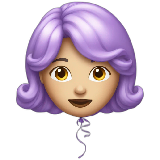 Lilac pretty face balloon emoji