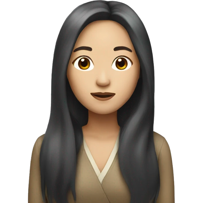 Asian woman long hair  emoji
