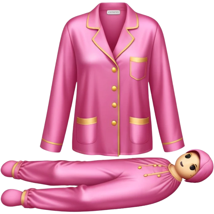 Pijama rosa de seda emoji