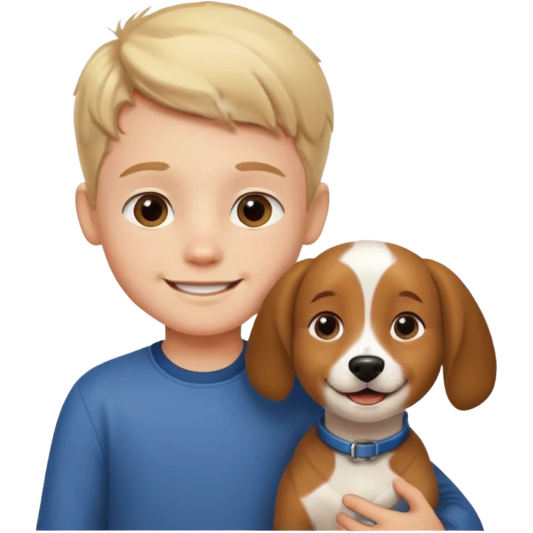 Little boy and dog emoji