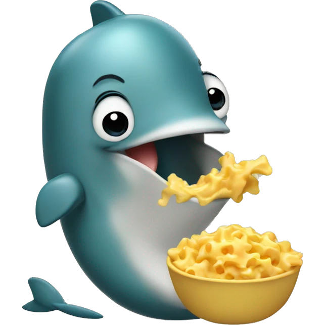 Narwal eating macaroni and cheese emoji