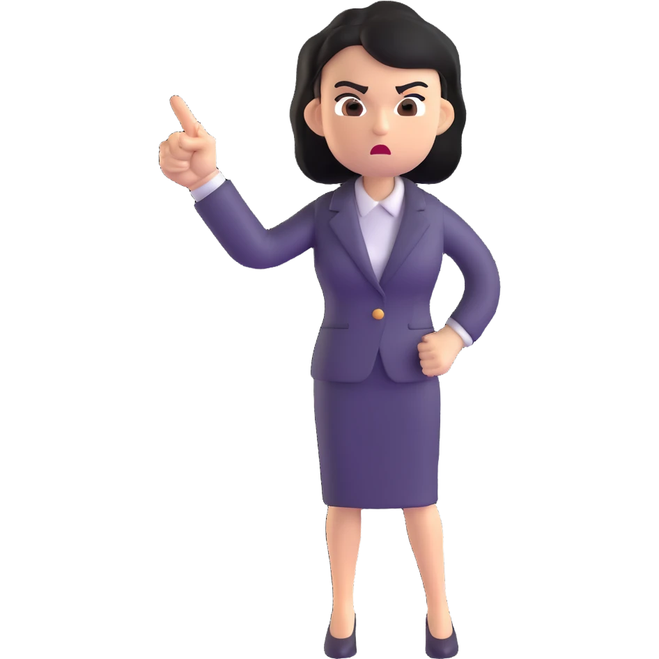 full body angry profesora pointing finger emoji