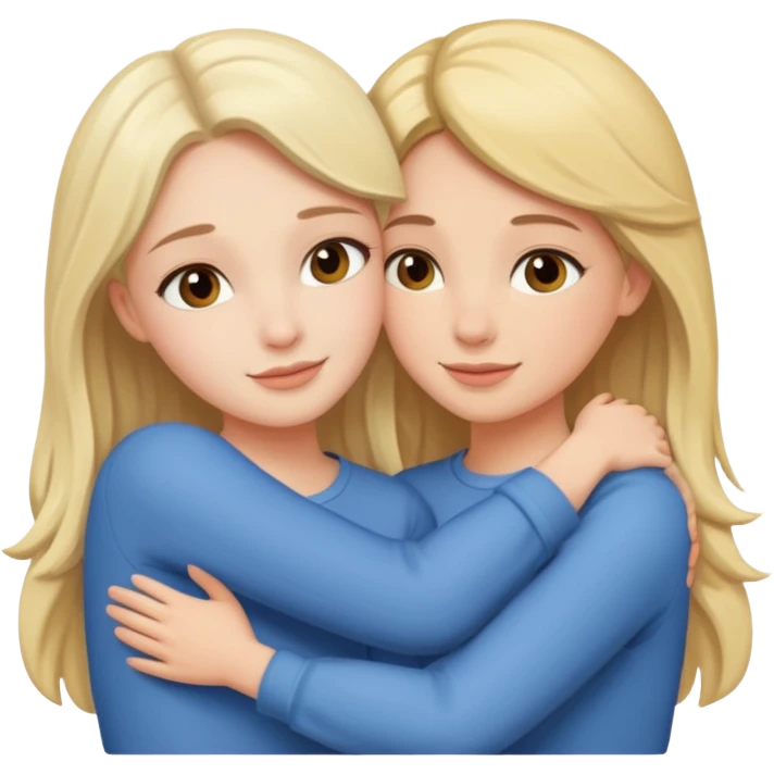 duas meninas lindas, a darem um abraço de amizade emoji