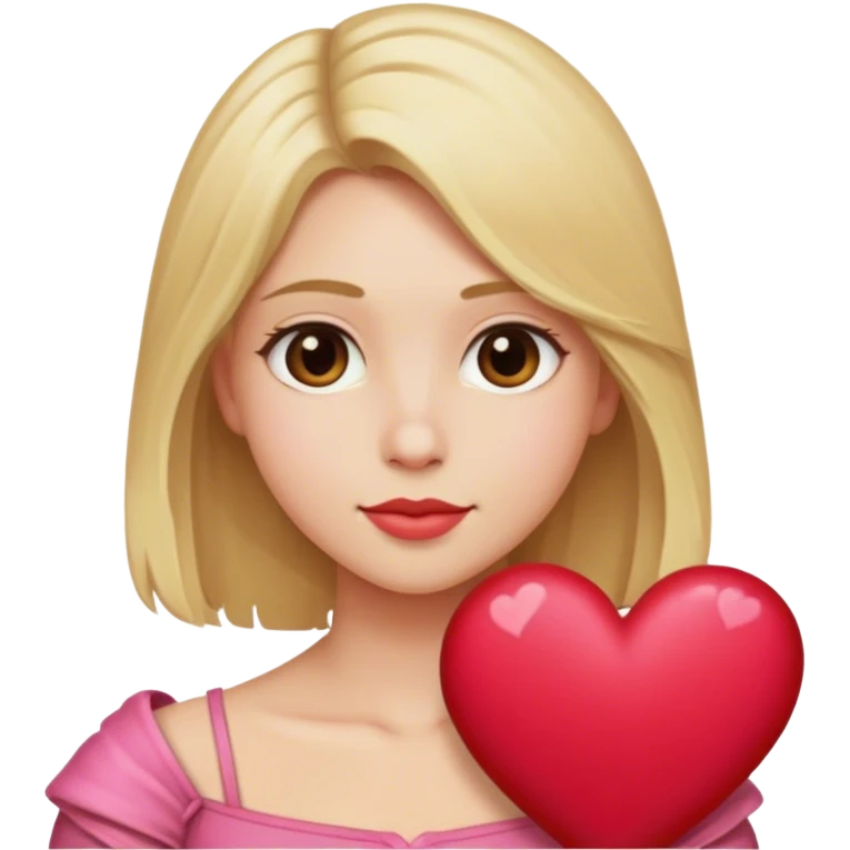 Shoulder length blonde valentine emoji