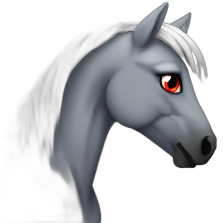 Angry Dark poney red eyes emoji