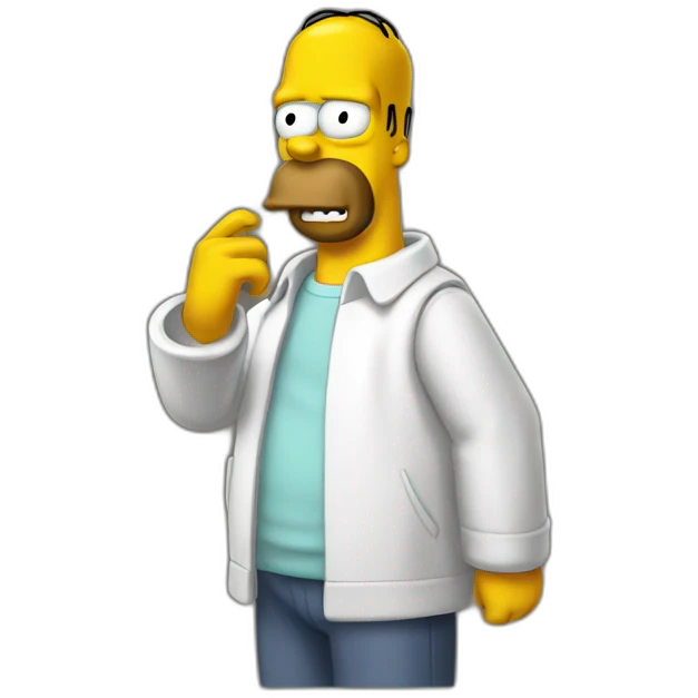 Homer with Magnum emoji
