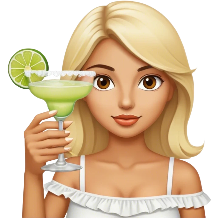 Pretty Blonde model, brown eyes, margarita  emoji