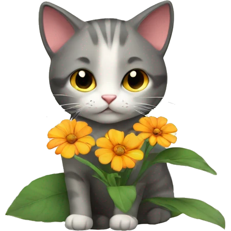 Cat with a flower  emoji