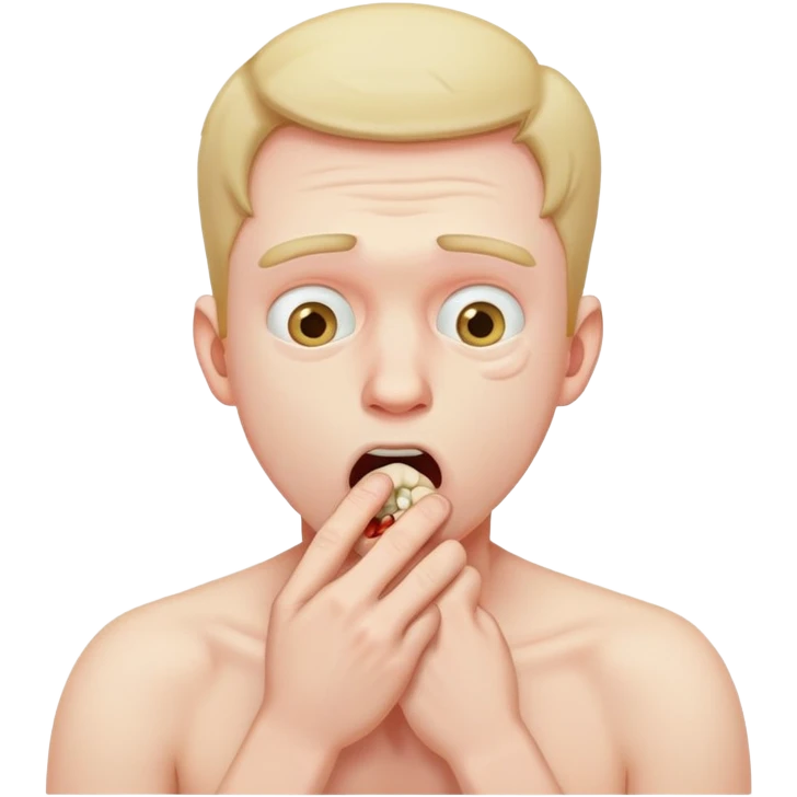 A man choking himself  emoji