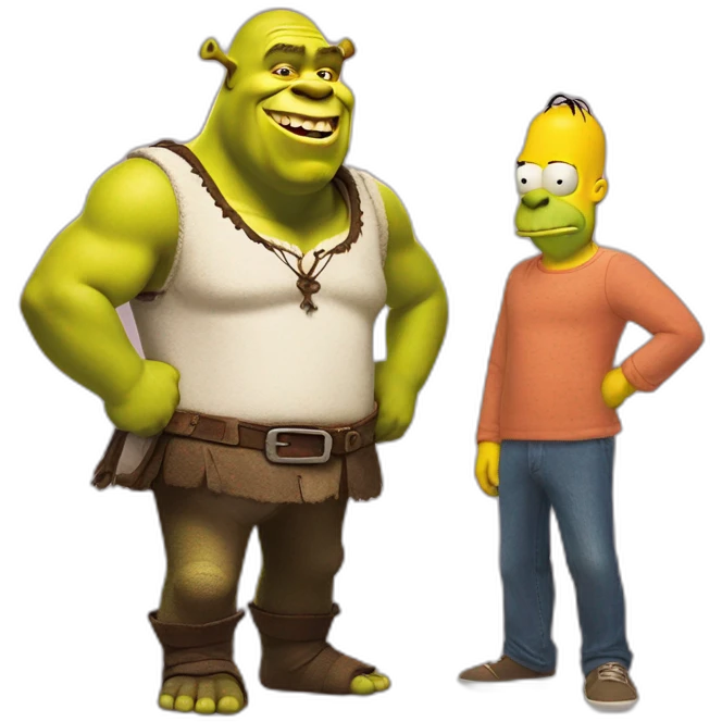 Shrek with Homer kn à ferrari emoji