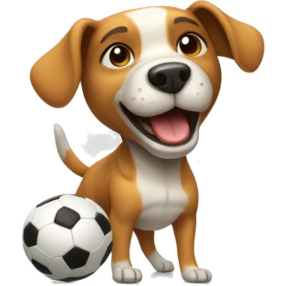 dog playing soccer emoji