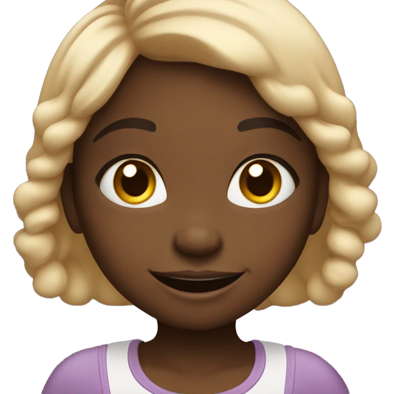 cute black little girl waving at camera emoji