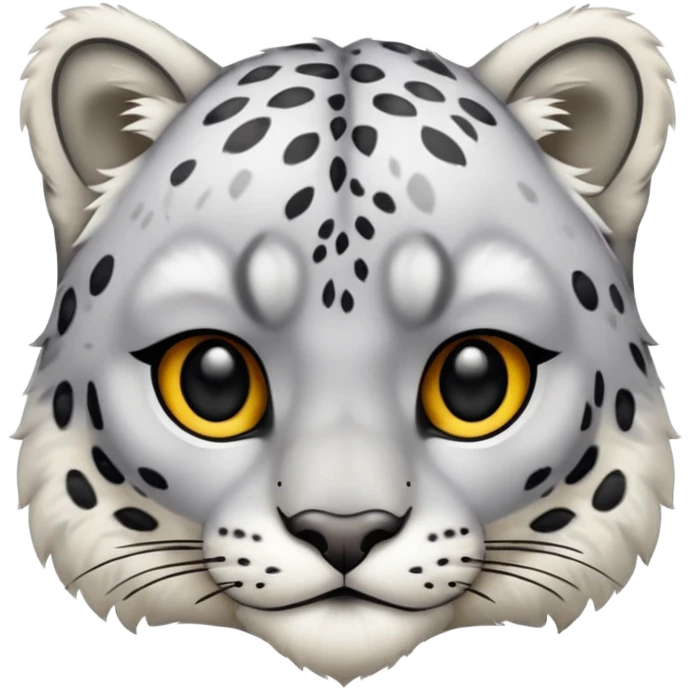 Deformed Snow leopard-Eyes are long and black emoji