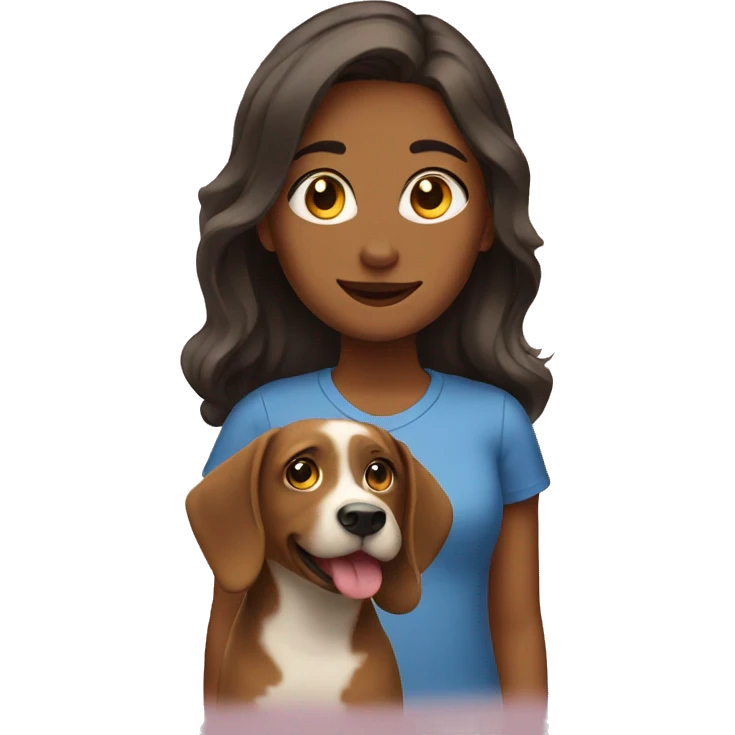 A girl with a dog emoji