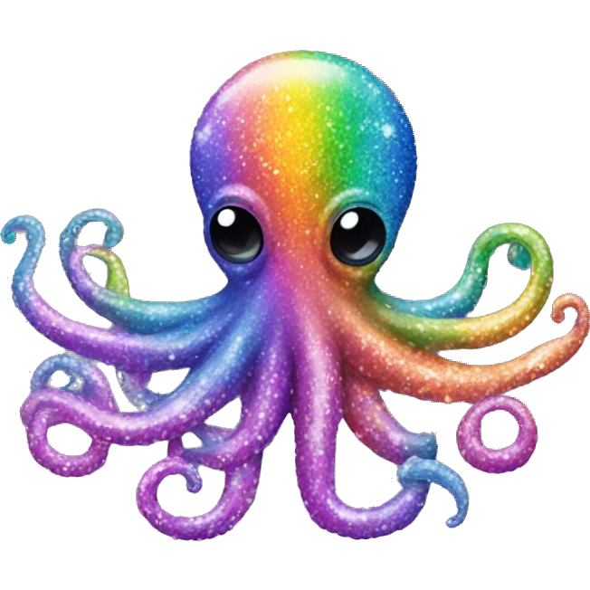 rainbow glitter octopus emoji