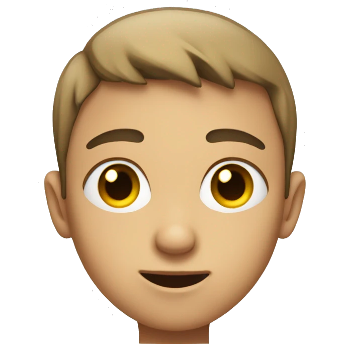 a boy who looks with one eye to the left and the other to the right emoji