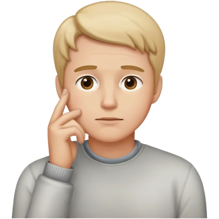 person standing hand on chin thinking emoji