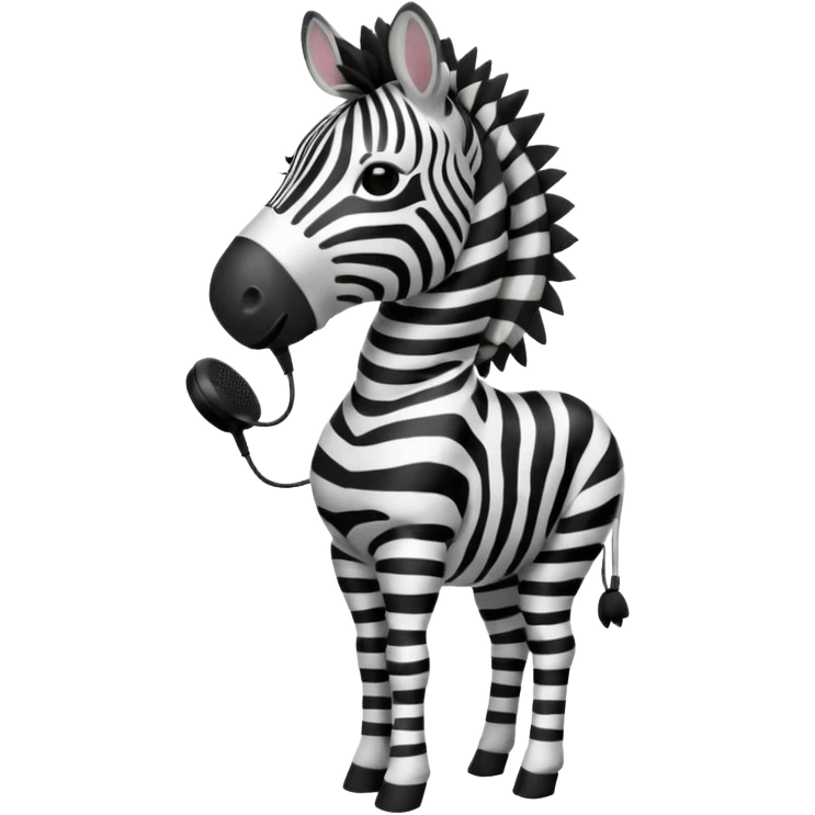 A zebra listening to music emoji