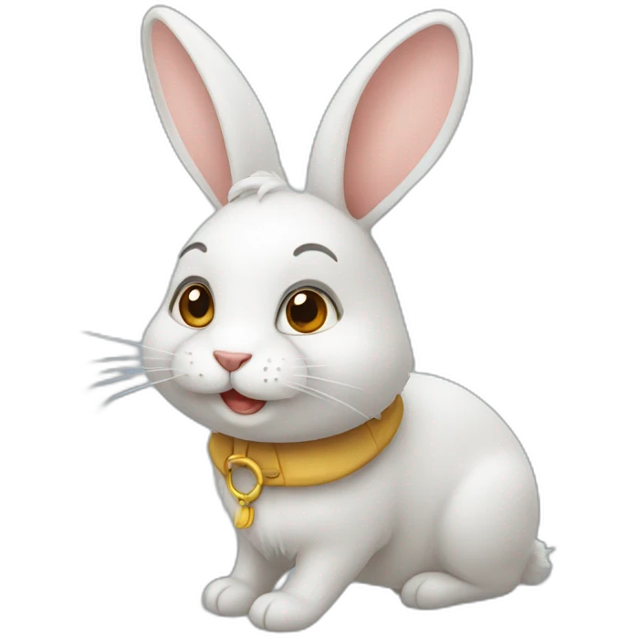 Chat sur lapin emoji