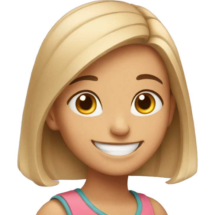 happy girl with cat emoji