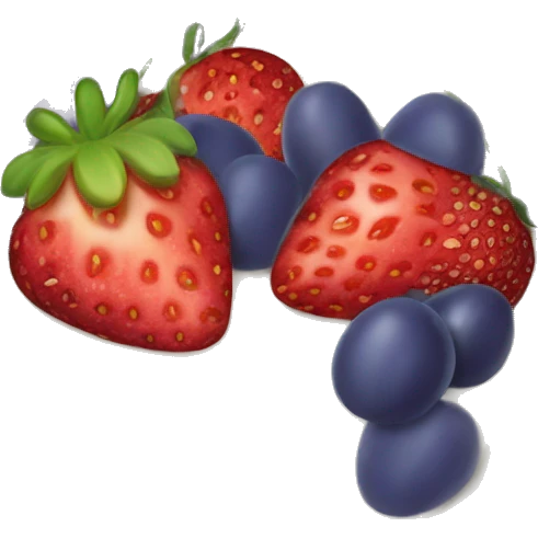 fruit yogurt bowl with strawberries and grapes emoji