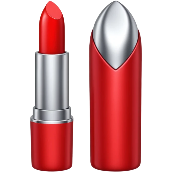 lipstick bullet, polished silver chrome, sexy beauty symbol emoji