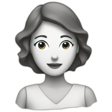 piece of paper with a drawing of a woman emoji
