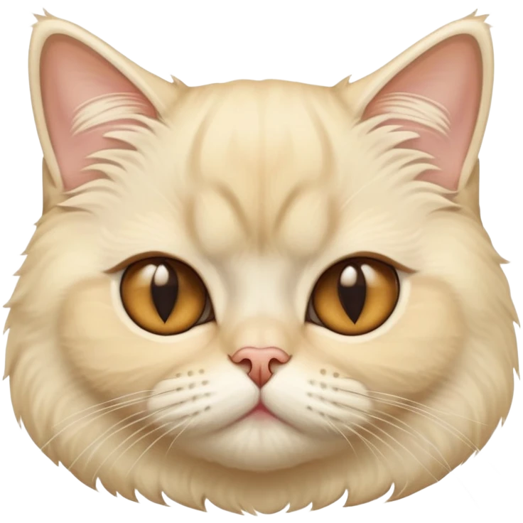 Cream blonde persian shorthair cat face close up emoji