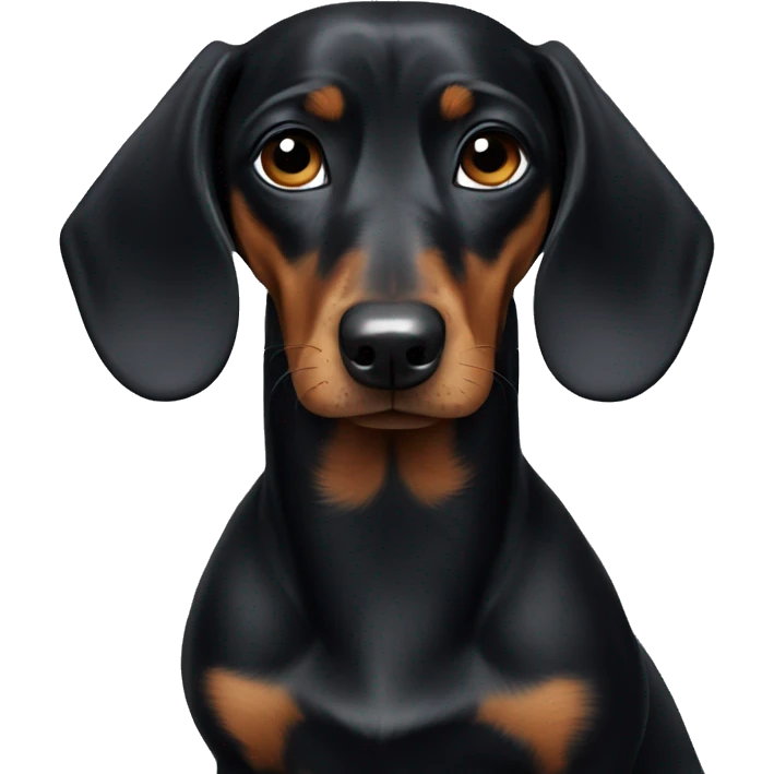 Sad black dachshund emoji