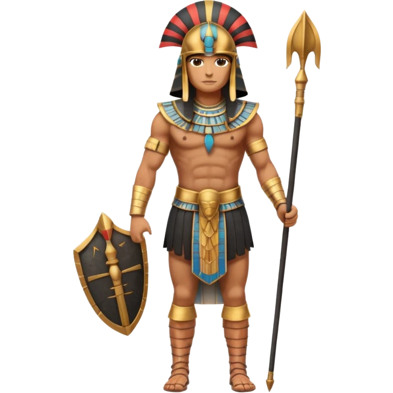 fullbody ancient Egyptian soldier with helmet emoji