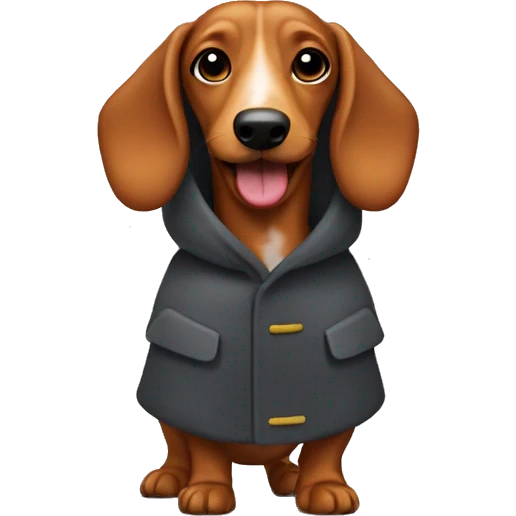 Sausage dog wearing a coat emoji