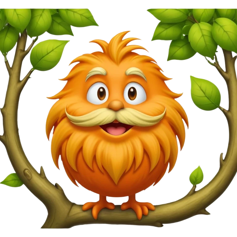 orange lorax character with yellow mustache who speaks for the trees emoji