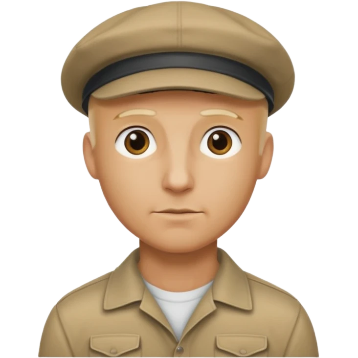 Homme fort blond chauve casquette emoji