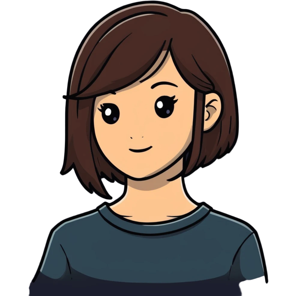 brunette girl with hair in a side part emoji