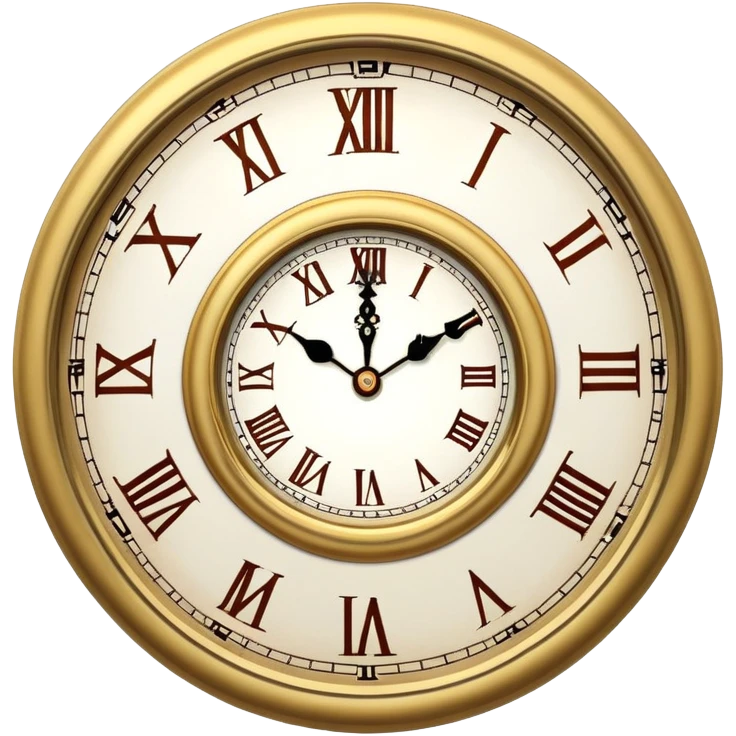 Alice in wonderland clock where all the numbers say Now! emoji
