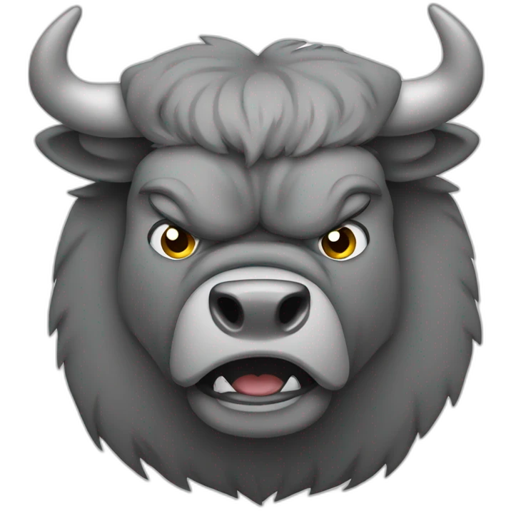 angry gray bull emoji