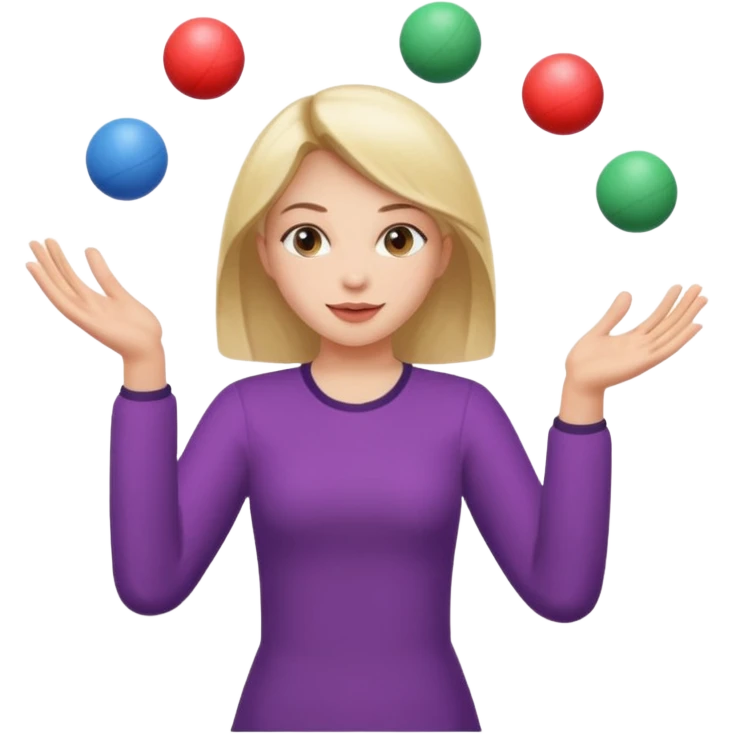 a girl juggling  with two hands  emoji