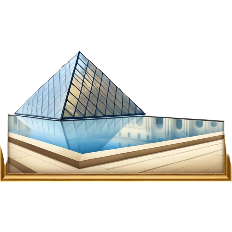 Louvre Museum Landmark Emoji – Showing the glass pyramid entrance with the historic palace in the background. emoji