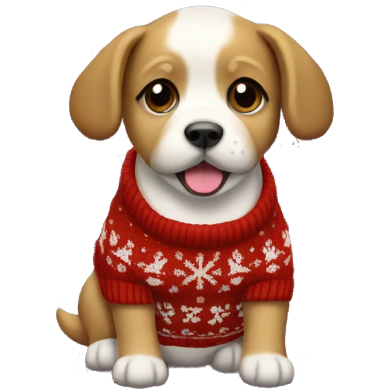 Puppie with a Christmas sweater  emoji