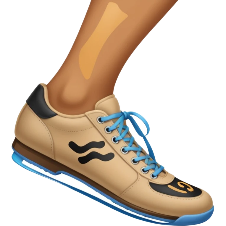 a shoe with a foot inside, stepping and showing a clear shoe print below. and leg with motion line







 emoji