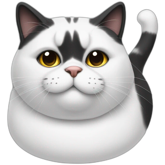 black-and-white-fat-cat emoji
