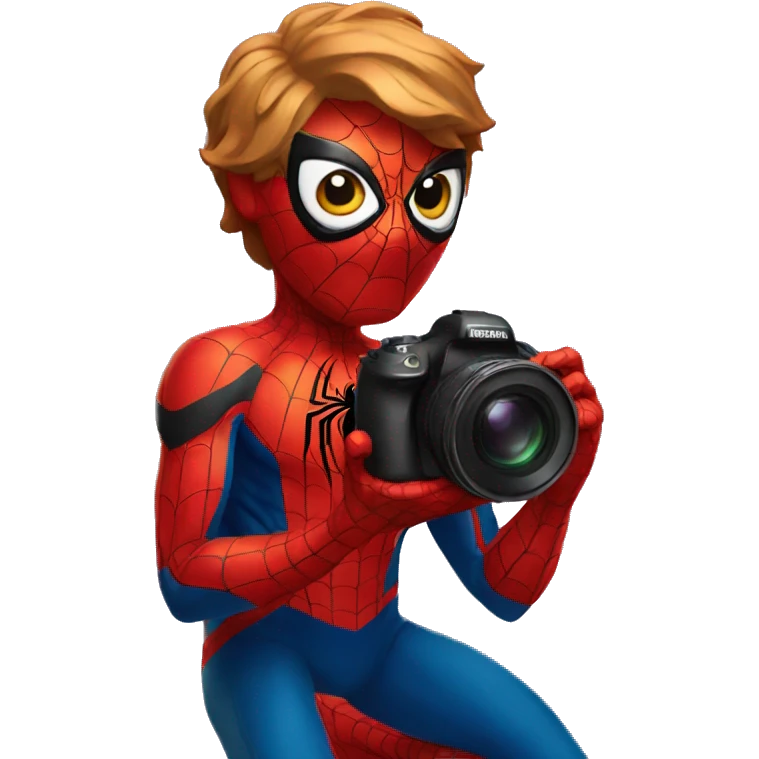 spider man holding a camera emoji