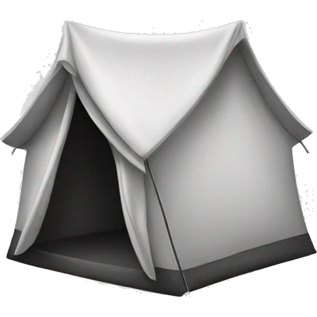Camp tent black and white  emoji