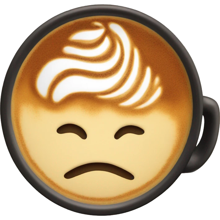 latte art with black cup emoji