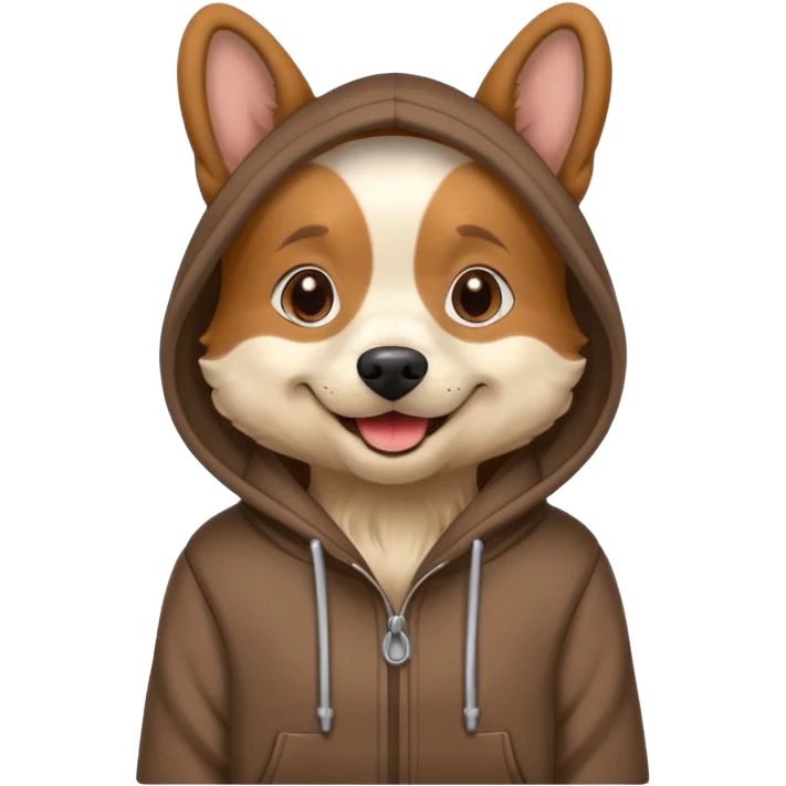 Dog wearing a hoodie ￼ emoji
