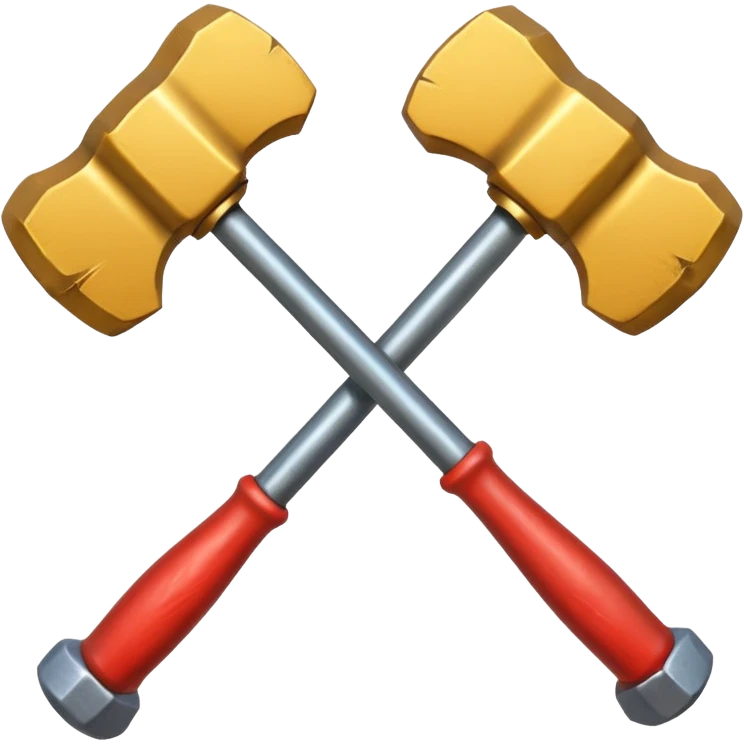 croisement de 2 marteaux différent (en mode duel, qui des deux va gagner) emoji