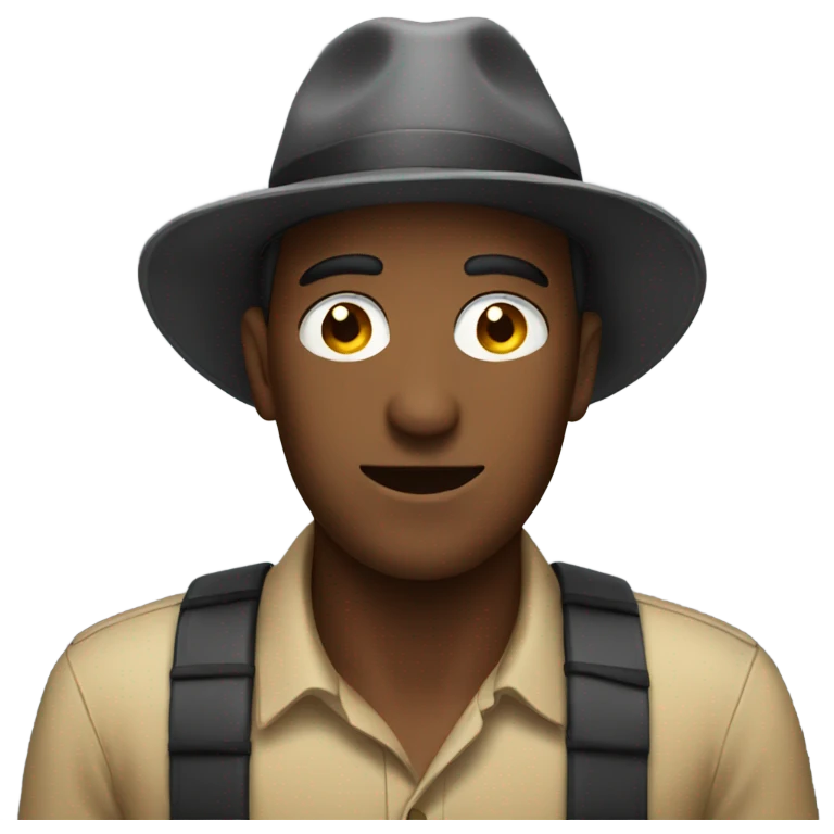 male with hat indoors  emoji